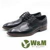 W&M(男)壓紋紳士綁帶男皮鞋－黑