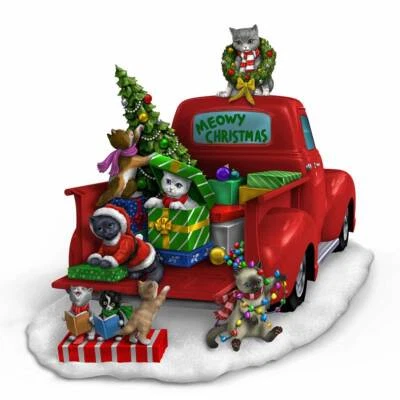 Limited Edition Blake Jensen "Meowy Christmas" Cats Figurine Hamilton Collection