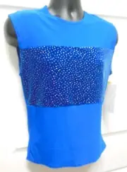 Wolff Fording Men's Medium Royal Shirt Matte Spandex Glittered Plush Velvet