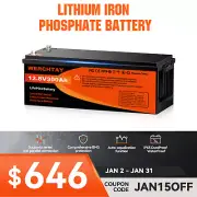 12V 300AH Lithium Iron Phosphate Battery LiFePO4 Deep Cycle Rechargeable Camping