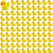 Mini Resin Ducks Tiny Plastic Duck Bulk Miniature Animals Small Duckies Little Figurines Dollhouse Decoration 100 Pack