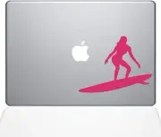 The Decal Guru Catching Some Waves Decal Vinyl Sticker, 13" MacBook Pro, Pink