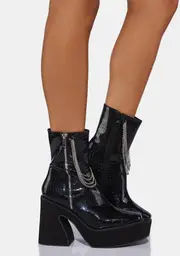 [Koi Footwear] Arnor Heeled Croc Chain Boots