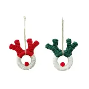 Festive Handwoven Christmas Deer Head Pendant, for Holiday Decor