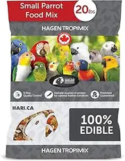 Hagen Tropimix Enrichment Food for Small Parrots, 20 lb. (9.07 kg) - HARI Small Parrot Food with Seeds, Fruit, Nuts, Vegetables, Grains, and Legumes