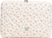 Puffy Laptop Sleeve 13-15.6 Inch Cute Quilted Laptop Protective Case Floral Laptop Sleeve Padded Laptop Bag for MacBook
