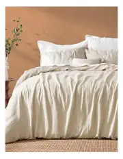 [Natural Home] Vintage Washed Hemp Linen Quilt Cover Set in Oatmeal