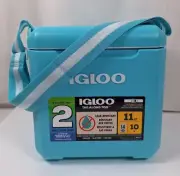 Igloo Party Cooler 11 QT Tag Along Too Hard Side Turquoise Blue Adjustable Strap