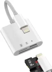 SD Card Reader Adapter (3in1) Apple MFI Certified Lightning to Micro SD TF Charg