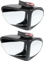 PAMINGONO 2pcs Wide Angle Car Rearview Mirror Double-sided Auto Auxiliary Mirror for Improved Visibility Easy Adhesive Installation High-definition for Vehicle Safety Black