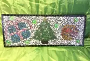 Handmade Indoor Glass, Crystal & Pebble Mosaic : Christmas Theme Artwork