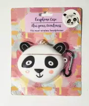 Panda Earphone/Earbud Case with Backpack Clip.