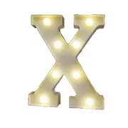Catzon Decorative Led Light Up Number Letters White Plastic Marquee Number Lights Sign Party Wedding Decor Battery Operated (X)