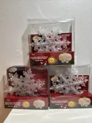 Snowflake Christmas Lights LED Color Changing Battery-Alpine Set Of 3 New