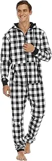 [Generic] Pajamas Set for Men Cotton Crewneck Sleep Set Thermal Mens Pjs Sets Sweatpants for Men