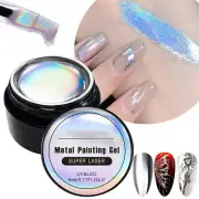 Silver Mirror Metal Drawing Gel Nail Polish Gel Varnish Painting UV LED Soak Off