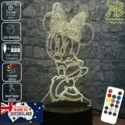 Minnie Mouse Bow 3D LED Battery USB Night Light 7 Colour Changing Room Lamp