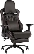 Reclining Gaming Chair with Footrest Ergonomic Computer Chair Video Game Chair High Back Leather Gamer Desk Chair Height Adjustable Swivel Racing Chair with Headrest and Lumbar Support,One Size,Black