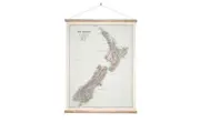 100% NZ: Map of New Zealand Wall Chart
