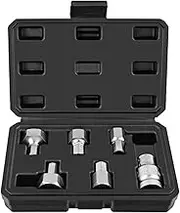 Professional HEX Bit Socket Set Chromium- Vanadium Alloy Steel 14/17/19/22/24mm 1/2-inchx10mm Buckle Storage Case Socket socket