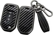 ontto Alloy Car Key fob Cover Fit for Honda Accord Civic CR-V HR-V HRV Crider Jade Odyssey 2/3 Buttons Keyring Flip Key case Smart Key Shell Holder Bag keychian Protector Accessories Black B
