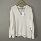 NEW Lee Matthews $270 Giles Top White Cotton Shirt Size 2 or L Minimalist Blouse