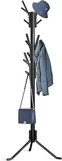 SimpleHouseware Coat Rack Stand, 18 Hooks Metal Tree Shaped Coat Stand, Black