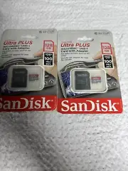 SanDisk Ultra PLUS 128GB microSDXC UHS-I Card with Adapter - 150MB/s SET OF 2
