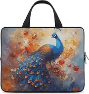 Laptop Case Sleeve Shockproof Computer Carrying Bag Peacock Laptop Bag Tote Lightweight Notebook Case Cover Traveling Briefcase Handle Bags for Travel Business 17inch