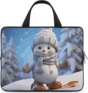 Laptop Case Sleeve Shockproof Computer Carrying Bag Cute Snowboard Snowman Laptop Bag Tote Lightweight Notebook Case Cover Traveling Briefcase Handle Bags for Travel Business 17inch
