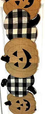 CYNTHIA ROWLEY TABLE RUNNER (1) JACK O LANT BURLAP BLACK WHITE CHECK 14 X 48 NWT