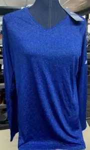Adidas Team Climalite Womens 3872W Royal Blue Heathered Long Sleeve T-Shirt