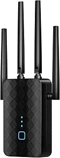 2025 Upgraded WiFi Extender Signal Booster for Home, 1.2Gbps WiFi Booster Dual Band 5.8GHz&2.4GHz, 1200Mbps Home Signal Booster w/Ethernet Port Covers Up to 10000 Sq.ft, Made for USA, Black