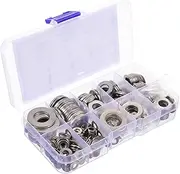Gatuida 1 Set Assorted Stainless Steel Washers Flat Lock 580pcs Gasket Assortment Kit