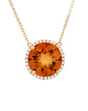 14K 4.14 ct. tw. Diamond & Citrine Necklace