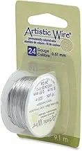 Artistic Wire 24 Gauge Stainless Steel Craft Jewelry Wrapping Wire Wire, 10 yd, 24 Gauge, Stainless Steel