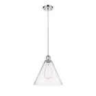 Innovations Ballston Cone 12" Mini Pendant, LED, PN/Seed - 516-1P-PN-GBC-124-LED