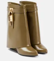 [Givenchy] Givenchy Shark Lock leather wedge boots AU 5 green