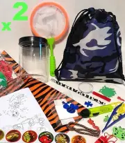Bug Catcher KIT x 2 + Camo BAG Kids Magnifying Glass torch Camping 16 OZ toys