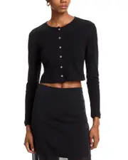 Leset Pointelle Crop Cardigan