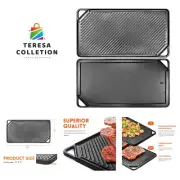 Cast Iron Griddle for Gas Stove, Reversible Griddle for Gas Grills, 20 x 10 F...