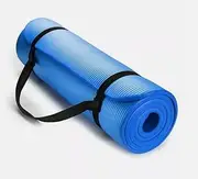 ATS 10mm Thick Yoga Mat – Extra Wide, Non-Slip Exercise Mat for Fitness, Pilates, Gym, and Sports (Blue)