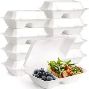 Elsjoy 90 Pack 9"x 6" Clamshell Take Out Containers, 2 Compartment Compostabl...