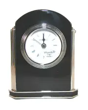 Seiko QHG603KLH Clock Vintage Artdeko Wood & Metal Case Black & Silver Color