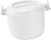 ELAYARD Cookware for Microwave Oven Portable Pot Cooker Microwavable Container for Rice Noodle Microwave Cooker Microwave Rice Cooker Rice Cooker for Microwave Oven White re-usable