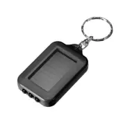 Mini LED Keychain Flashlight Torch Solar Energy Power Black with Hook