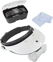 LC1766 Pro LED Magnifier Headband with Bi-Plate Magnification, White, 7.0 cm*28.0 cm*22.5 cm