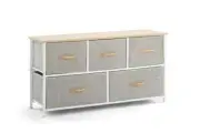 NNEKG 5 Drawer Storage Chest (Beige)