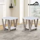 Familand 2x Side End Table Night Stand Nesting Bedside Tables Storage Wooden
