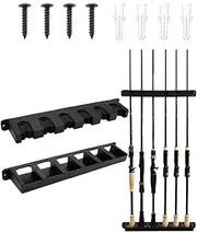Armastuse Vertical Fishing Rod Rack Holders Wall-mounted Fish Pole Holder for Garage & Boat 6-Rod Storage Racks,Fishing Rod Holder for Garage Organization,